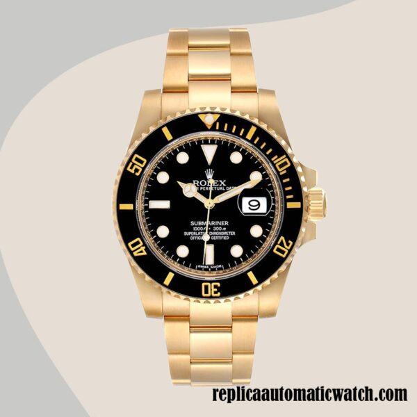 replica automatic Rolex Submariner 116618LN-97208 Rolex Calibre 2836/2813 Men's Gold-tone - Image 2