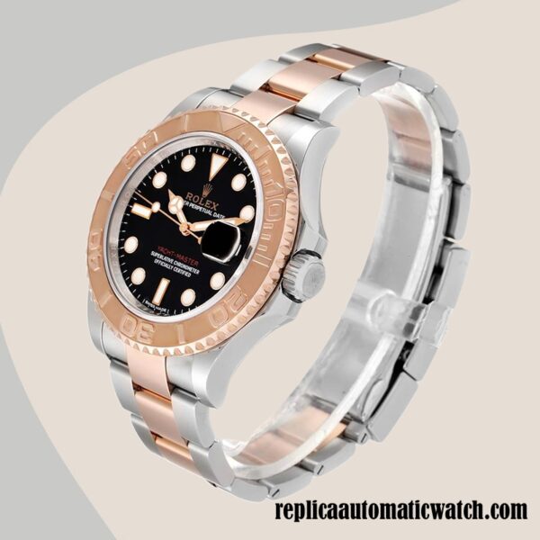 replica automatic Rolex Yacht-master Rolex Calibre 2836/2813 116621-0002 Men's Hands and Markers Black Dial - Image 3