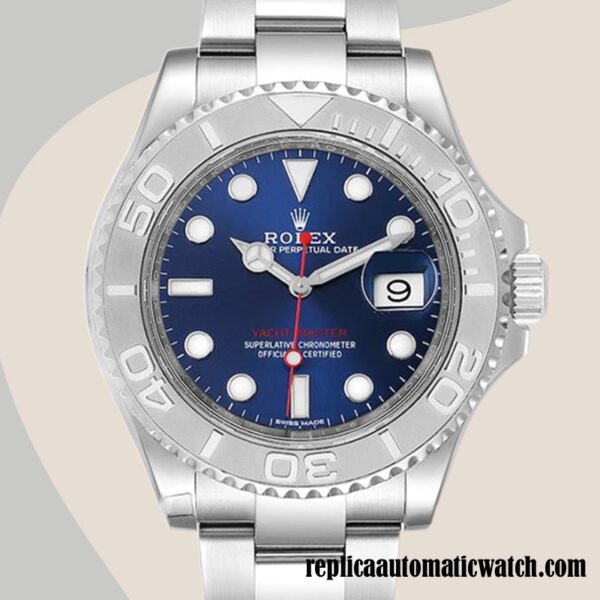 replica automatic Rolex Yacht-master 116622BLSO Rolex Calibre 2836/2813 Men's Silver-tone Blue Dial