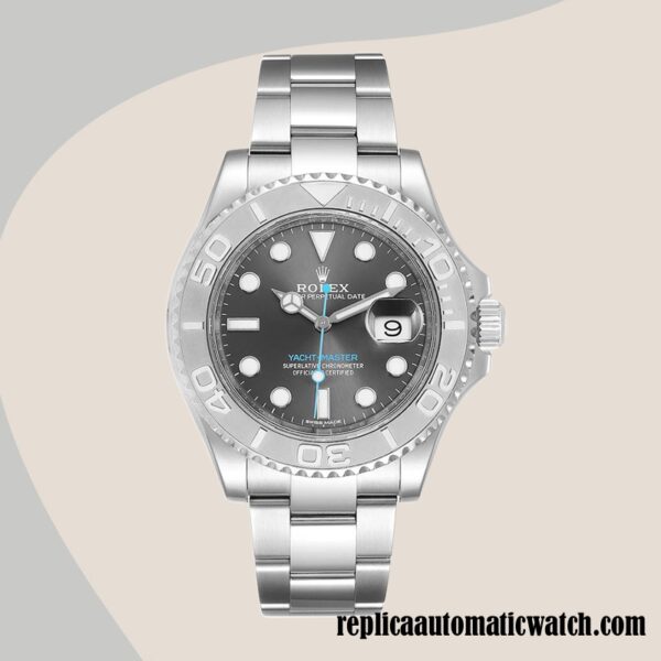 replica automatic Rolex Yacht-master 116622GYSO Men's Rolex Calibre 2836/2813 Silver-tone 15mm - Image 2