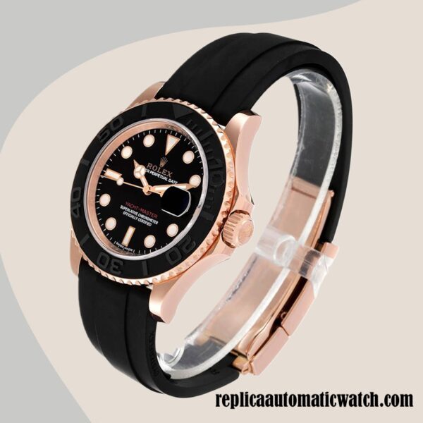 replica automatic Rolex Yacht-master Rolex Calibre 2836/2813 116655BKSR Men's Hands and Markers - Image 3
