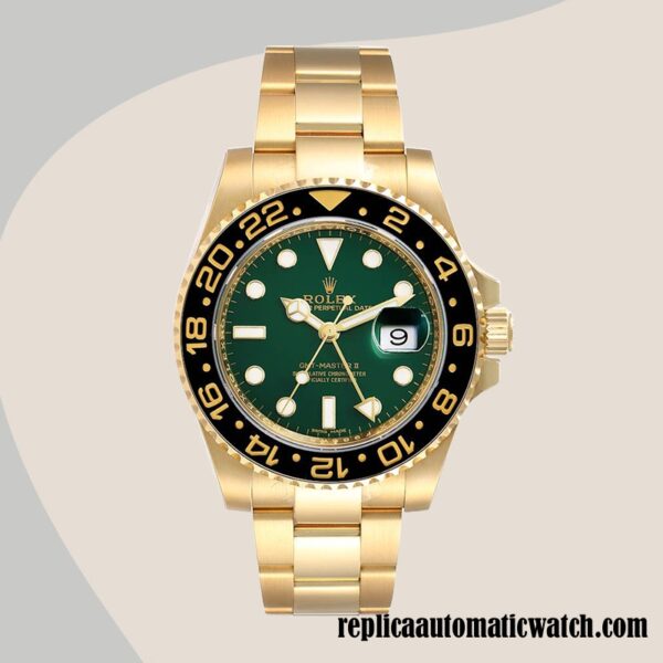 replica automatic Rolex Gmt Master Men's Rolex Calibre 2836/2813 116718GRSO Green Dial Hands and Markers - Image 2
