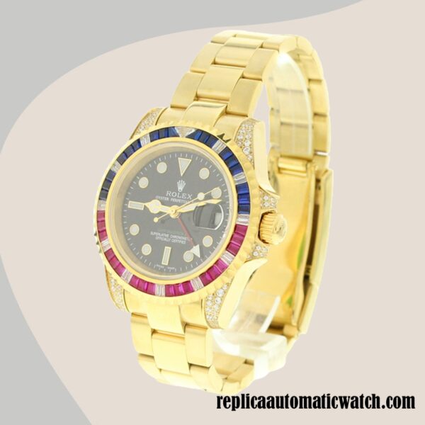 replica automatic Rolex Gmt Master Men's Rolex Calibre 2836/2813 116758 SAru-78208 Black Dial 16mm - Image 3