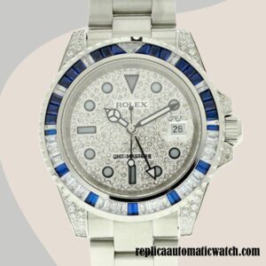 replica automatic Rolex Gmt Master Rolex Calibre 2836/2813 116759sa-78209 Men's Silver-tone Hands and Markers