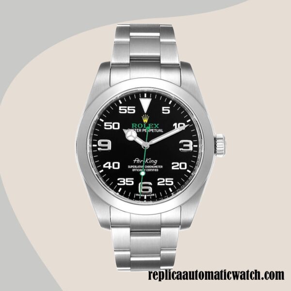 replica automatic Rolex Air-king m116900-0001 Rolex Calibre 2813 Men's Black Dial - Image 2