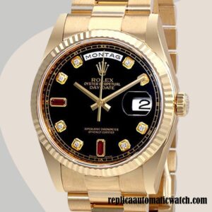 replica automatic Rolex Day-Date 118238BKDRP Rolex Calibre 2836/2813 Ladies Gold-tone