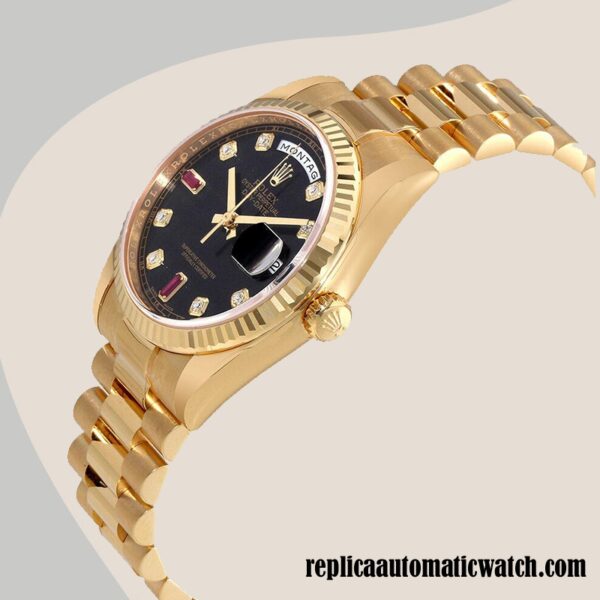 replica automatic Rolex Day-Date 118238BKDRP Rolex Calibre 2836/2813 Ladies Gold-tone - Image 3