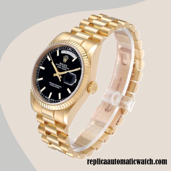 replica automatic Rolex Day-Date Men's 118238BKSP Rolex Calibre 2836/2813 Gold-tone 12mm - Image 3