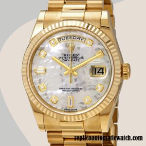 replica automatic Rolex Day-Date Men's Rolex Calibre 2836/2813 118238MDP 12mm Gold-tone