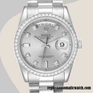 replica automatic Rolex Day-Date Men's Rolex Calibre 2836/2813 118346 Silver-tone