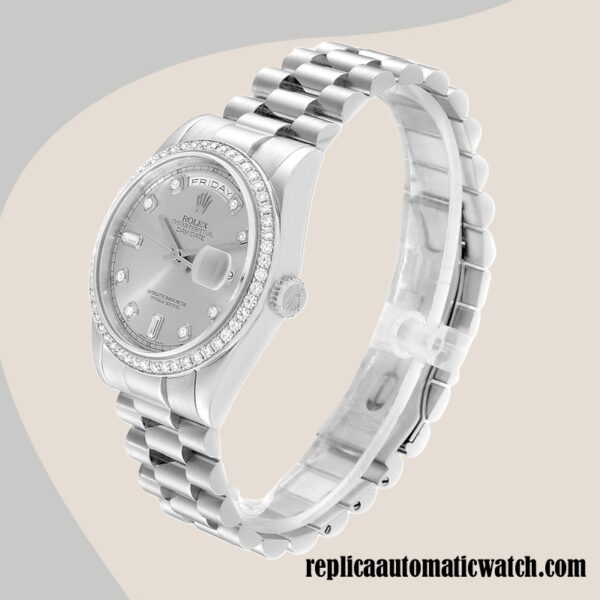 replica automatic Rolex Day-Date Men's Rolex Calibre 2836/2813 118346 Silver-tone - Image 3