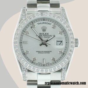 replica automatic Rolex Day-date Men's m118389-0008 Rolex Calibre 2836/2813 Silver Dial
