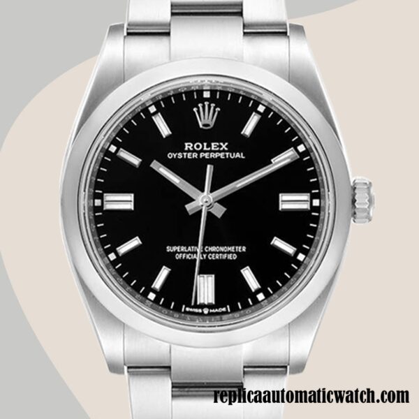 replica automatic Rolex Oyster Perpetual Rolex Calibre 2836/2813 Unisex m124300-0002 Automatic Hands and Markers