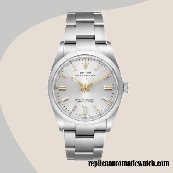 replica automatic Rolex Oyster Perpetual m124300-0001 Unisex Rolex Calibre 2836/2813 Automatic Silver-tone - Image 2