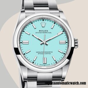 replica automatic Rolex Oyster Perpetual Rolex Calibre 2836/2813 Unisex m124300-0006 Silver-tone Hands and Markers