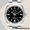 replica automatic Rolex Oyster Perpetual m126000-0002 Unisex Rolex Calibre 2836/2813 Silver-tone Black Dial