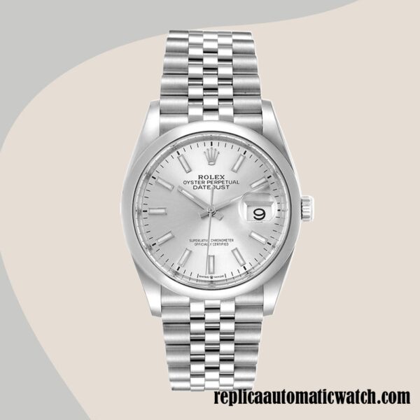 replica automatic Rolex Datejust Men's Rolex Calibre 2836/2813 m126200-0001 Silver Dial - Image 2