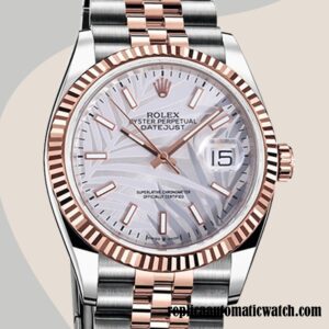 replica automatic Rolex Datejust Men's Rolex Calibre 2836/2813 M126231-0031 Automatic Silver Palm Motif Dial