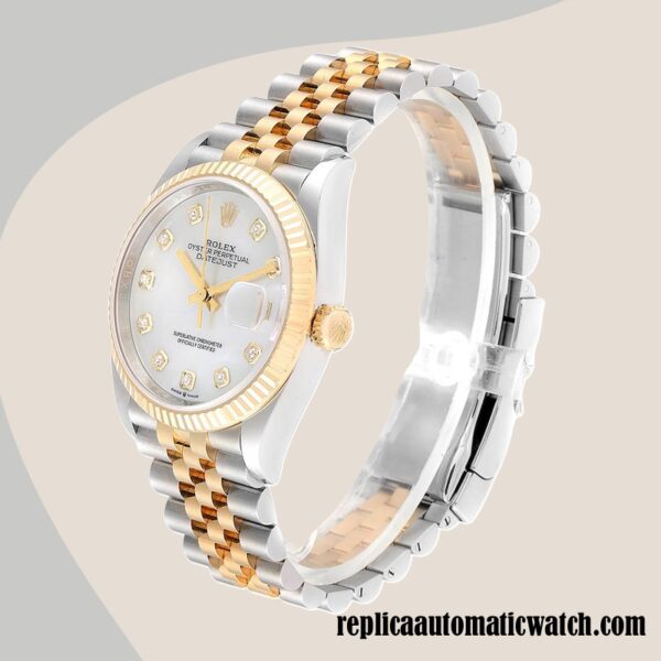replica automatic Rolex Datejust m126233-0023 Men's Rolex Calibre 2836/2813 Two-tone Mother of Pearl Dial - Image 3