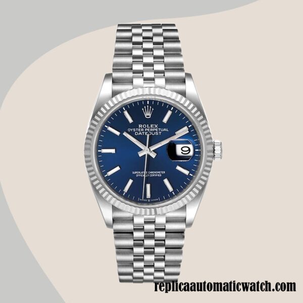 replica automatic Rolex Datejust Men's 126234BLSJ Rolex Calibre 2836/2813 Blue Dial - Image 2