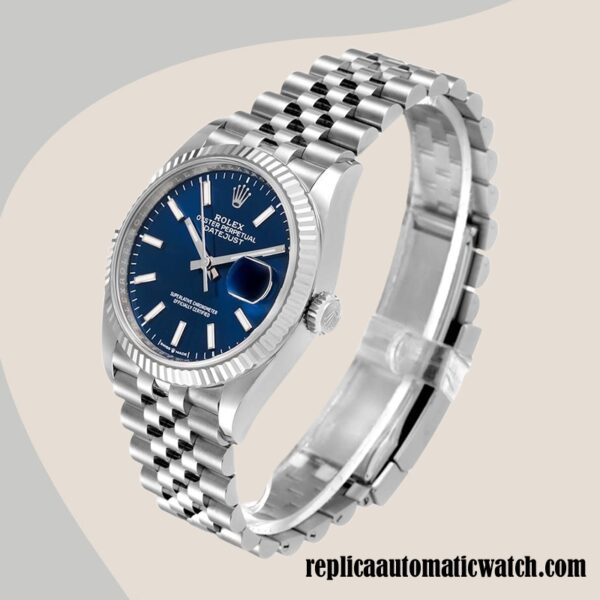 replica automatic Rolex Datejust Men's 126234BLSJ Rolex Calibre 2836/2813 Blue Dial - Image 3