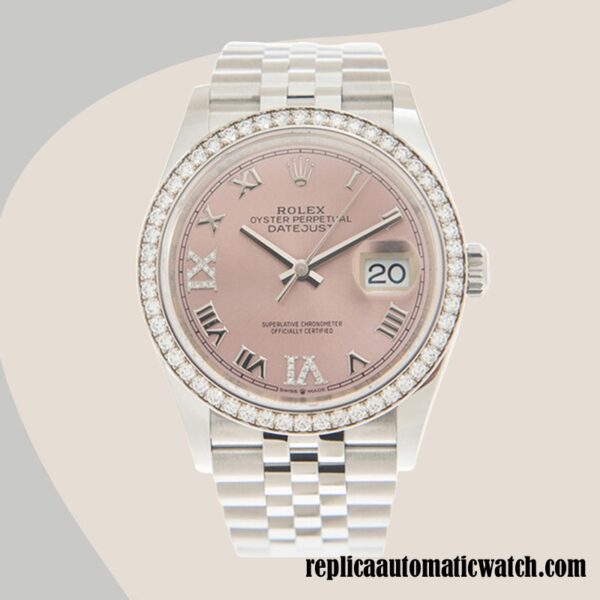 replica automatic Rolex Datejust Rolex Calibre 2836/2813 Ladies m126284rbr-0023 Pink Dial Automatic - Image 2