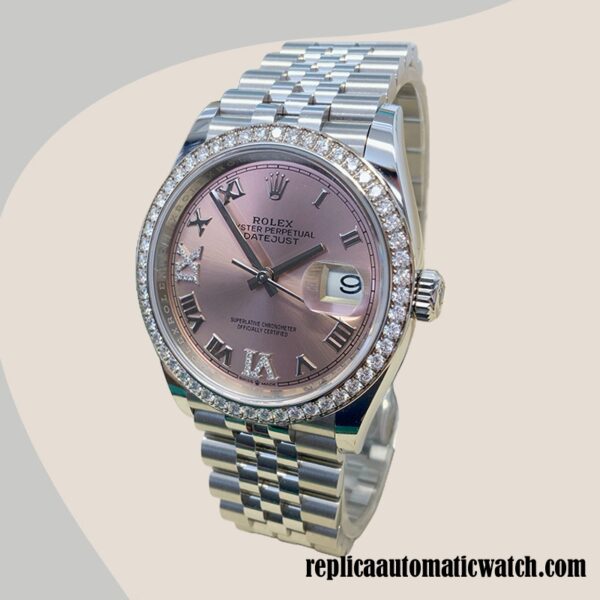 replica automatic Rolex Datejust Rolex Calibre 2836/2813 Ladies m126284rbr-0023 Pink Dial Automatic - Image 3