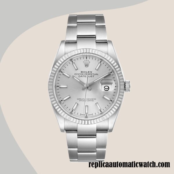 replica automatic Rolex Datejust Men's Rolex Calibre 2836/2813 126234SSO 12mm Silver-tone - Image 2