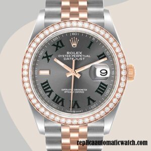 replica automatic Rolex Datejust Men's m126281rbr-0017 Rolex Calibre 2836/2813 Grey Dial