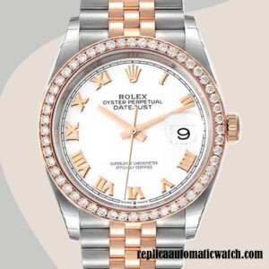 replica automatic Rolex Datejust Rolex Calibre 2836/2813 m126281rbr-0003 Men's White Dial /