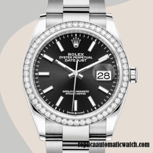 replica automatic Rolex Datejust Rolex Calibre 2836/2813 m126284rbr-0008 Ladies Silver-tone Black Dial