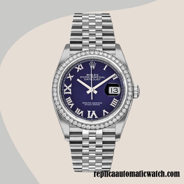 replica automatic Rolex Datejust m126284rbr-0013 Ladies Rolex Calibre 2836/2813 Blue Dial Automatic - Image 2
