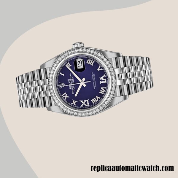 replica automatic Rolex Datejust m126284rbr-0013 Ladies Rolex Calibre 2836/2813 Blue Dial Automatic - Image 3