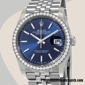 replica automatic Rolex Datejust Rolex Calibre 2836/2813 m126284rbr-0009 Ladies Silver-tone Blue Dial