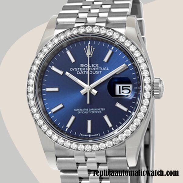 replica automatic Rolex Datejust Rolex Calibre 2836/2813 m126284rbr-0009 Ladies Silver-tone Blue Dial