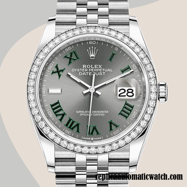 replica automatic Rolex Datejust m126284rbr-0037 Ladies Rolex Calibre 2836/2813 Silver-tone