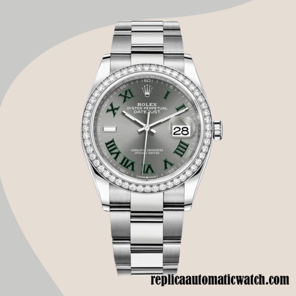 replica automatic Rolex Datejust Ladies m126284rbr-0038 Rolex Calibre 2836/2813 Silver-tone Automatic - Image 2