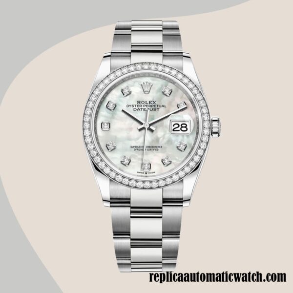 replica automatic Rolex Datejust m126284rbr-0012 Ladies Rolex Calibre 2836/2813 Silver-tone Automatic - Image 2