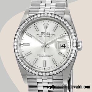 replica automatic Rolex Datejust m126284rbr-0005 Rolex Calibre 2836/2813 Ladies Automatic Silver-tone