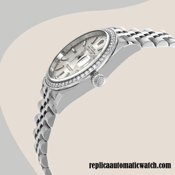 replica automatic Rolex Datejust m126284rbr-0005 Rolex Calibre 2836/2813 Ladies Automatic Silver-tone - Image 3
