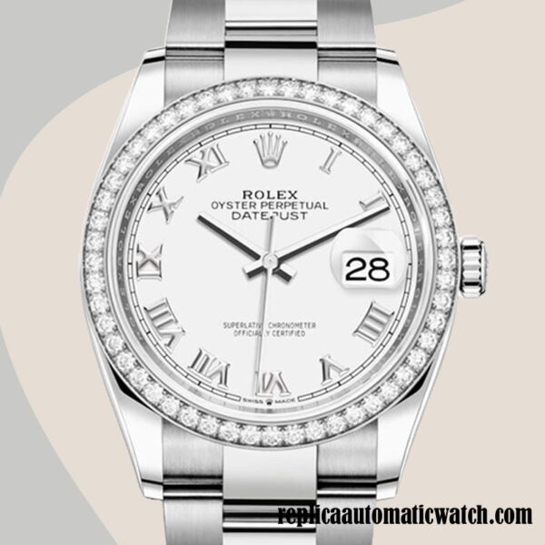 replica automatic Rolex Datejust m126284rbr-0018 Ladies Rolex Calibre 2836/2813 White Dial