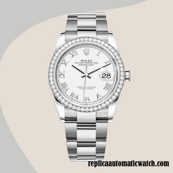 replica automatic Rolex Datejust m126284rbr-0018 Ladies Rolex Calibre 2836/2813 White Dial - Image 2