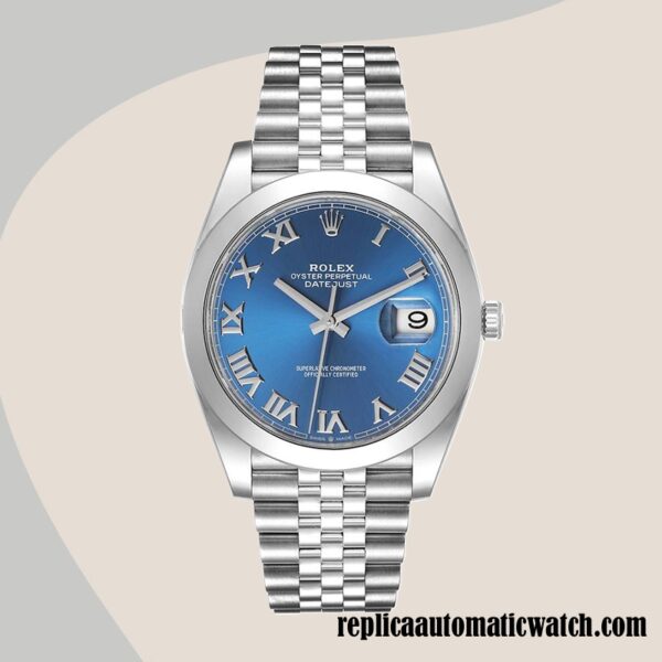 replica automatic Rolex Datejust m126300-0018 Rolex Calibre 2836/2813 Men's Blue Dial - Image 2