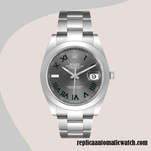 replica automatic Rolex Datejust m126300-0013 Men's Rolex Calibre 2836/2813 Wimbledon Dial - Image 2