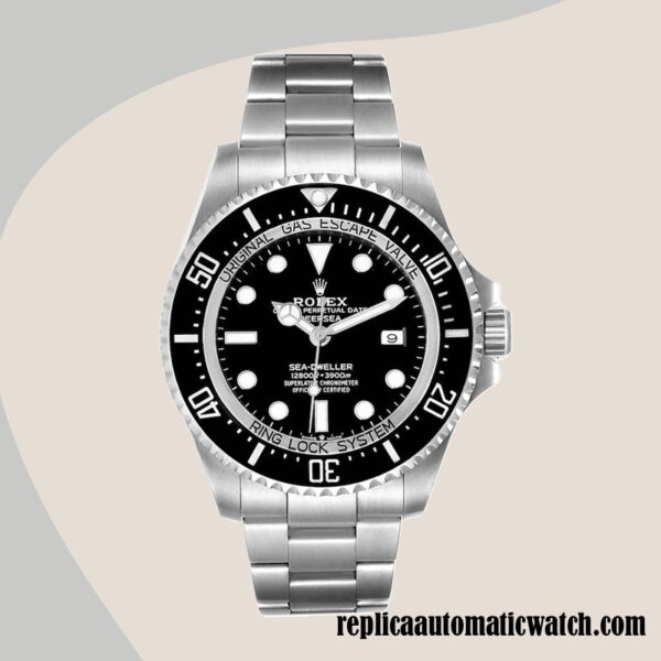 replica automatic Rolex Sea-Dweller Deepsea Men's Rolex Calibre 2836/2813 m126660-0001 Silver-tone Black Dial - Image 2