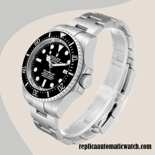 replica automatic Rolex Sea-Dweller Deepsea Men's Rolex Calibre 2836/2813 m126660-0001 Silver-tone Black Dial - Image 3
