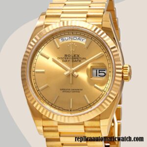 replica automatic Rolex Day-date m128238-0045 Rolex Calibre 2836 Unisex Gold-tone 12mm