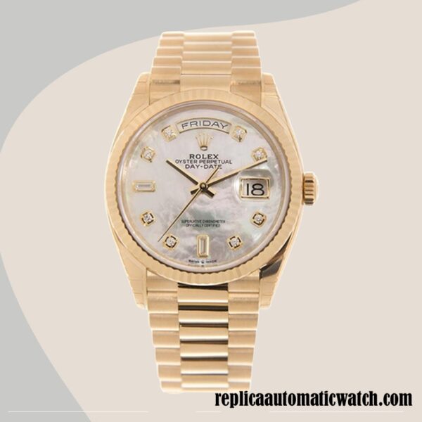 replica automatic Rolex Day-date Rolex Calibre 2836/2813 Unisex m128238-0011  Mother of Pearl Dial - Image 2