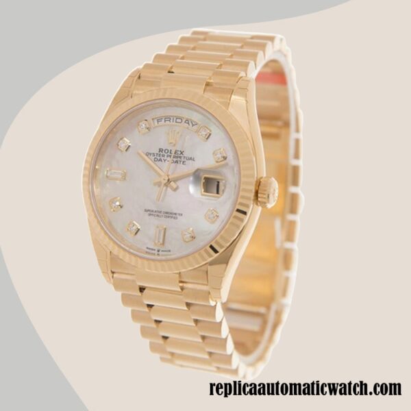 replica automatic Rolex Day-date Rolex Calibre 2836/2813 Unisex m128238-0011  Mother of Pearl Dial - Image 3