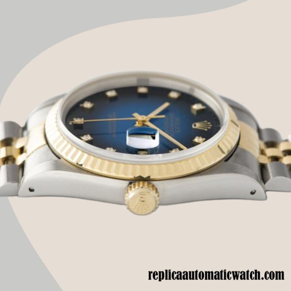 replica automatic Rolex Datejust 16233BLDJ Men's Rolex Calibre 2836/2813 12mm Blue Vignette Dial - Image 3